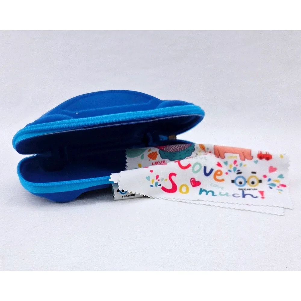 SEEAFUN Blue Light Glasses for Kids with‎ Cute Car Case -